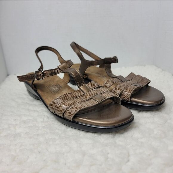 SAS Tripad Capri Women's T-Strap Comfort Sandal Size 10 Browm Leather Shoes - Picture 1 of 9